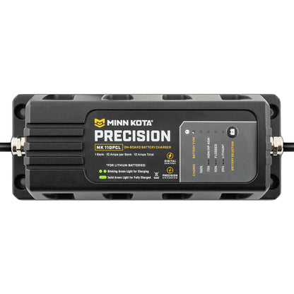 Minn Kota OnBoard Precision Charger MK110 PCL 1 Bank x 10 AMP LI Optimized Charger 1831101